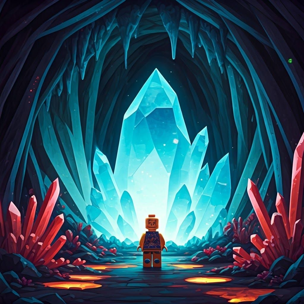 Lego Figure in Crystalline Energy Mine