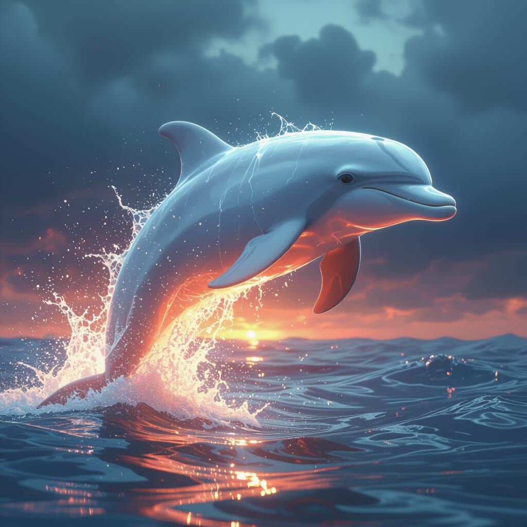 Ghostly Dolphins in Dark Fantasy Concept Art