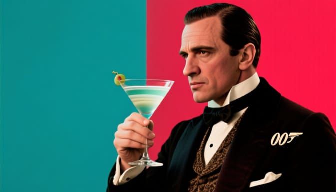 James Bond Enjoys a Martini in Victorian Era Photography