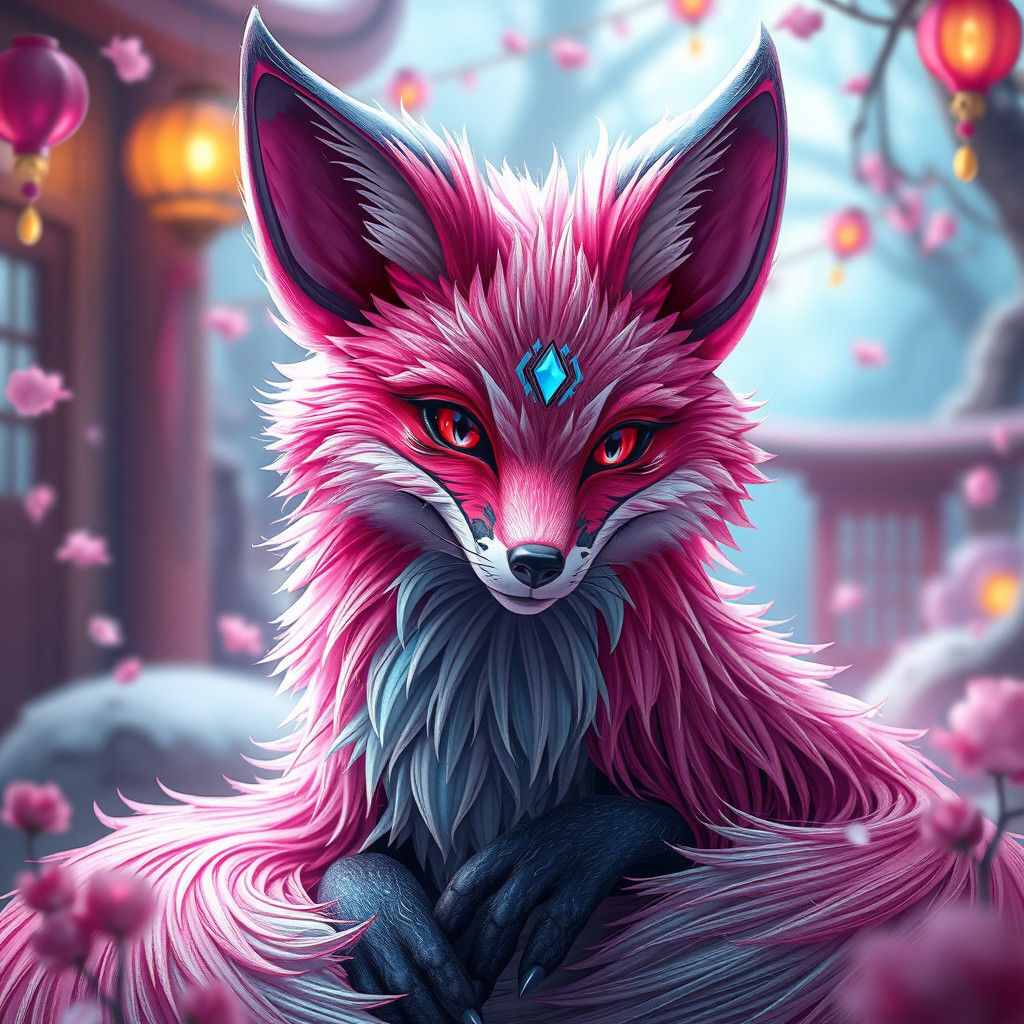 Majestic Fox in Anime-Inspired 3D Rendering
