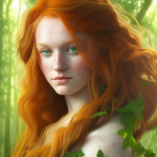 Celtic Goddess in Magical Forest Portrait