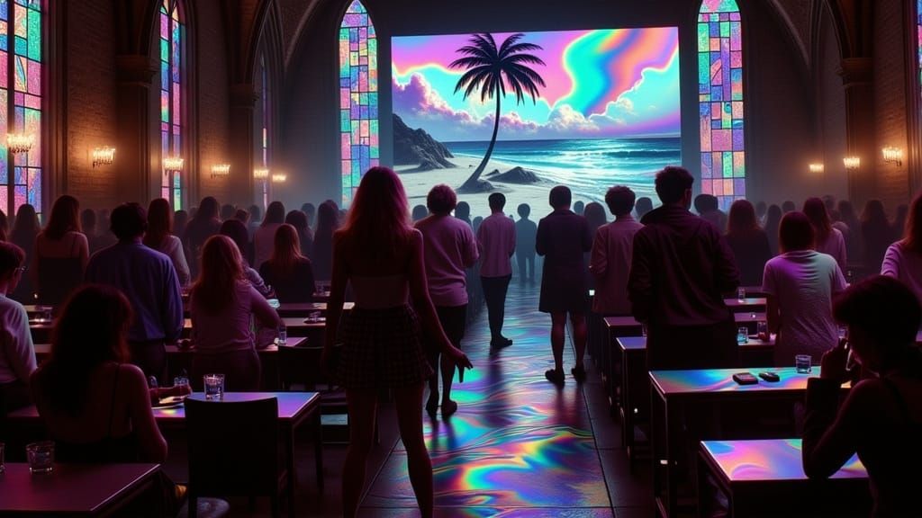 Gothic Church Rave with Glitch Effects