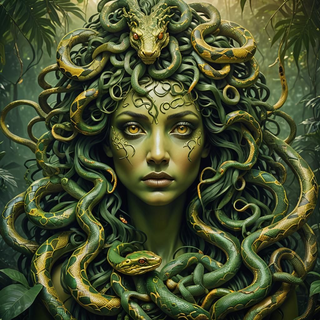 Medusa's Gaze: Surrealism in a Jungle Setting