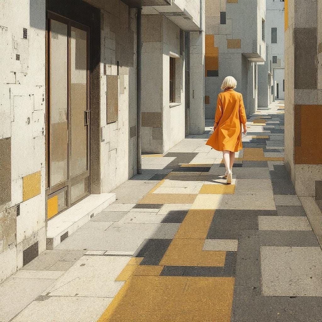 Surreal Architectural Fusion Inspired by Burri and de Chiric...