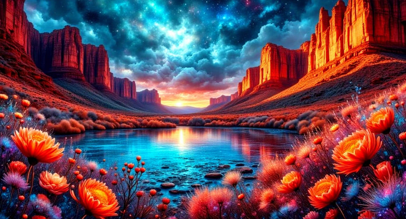 Sedona Red Rock Landscape with Mystical Sky