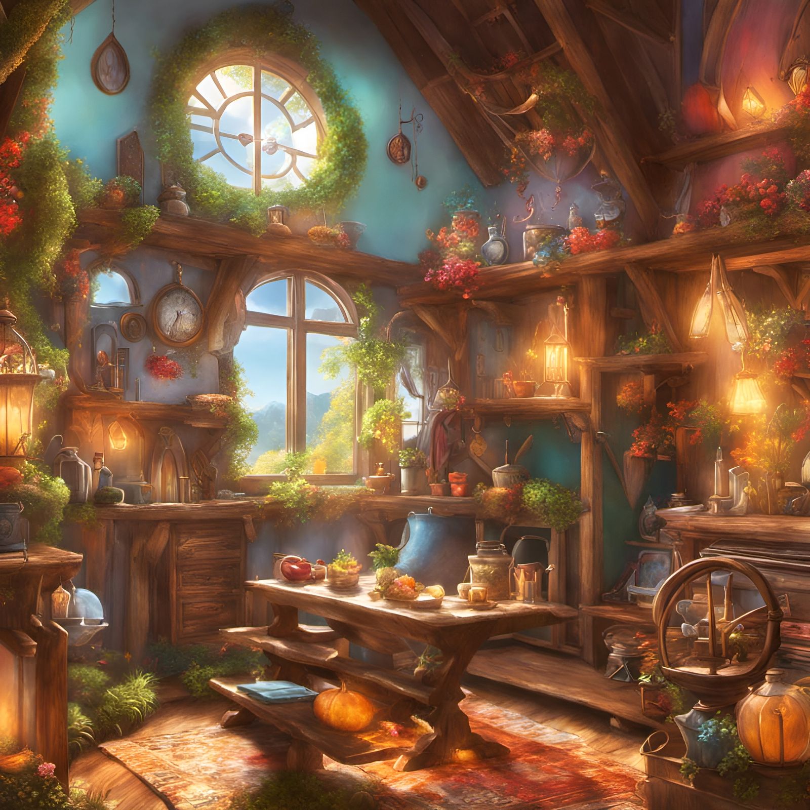 Fantasy enchanted cottage