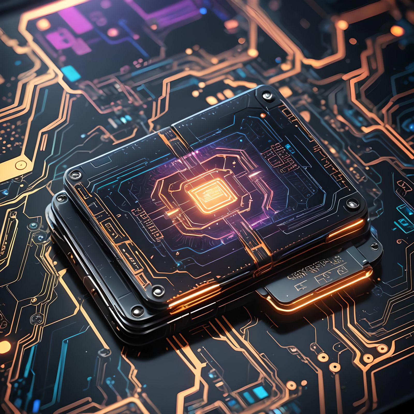 Futuristic Quantum Crypto Wallet Concept