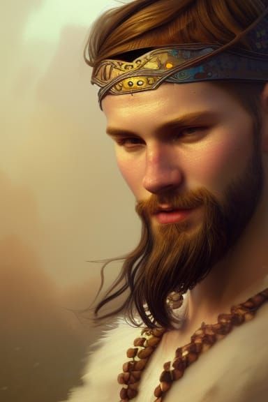 Viking Boy Portrait in Hyperrealistic Digital Art