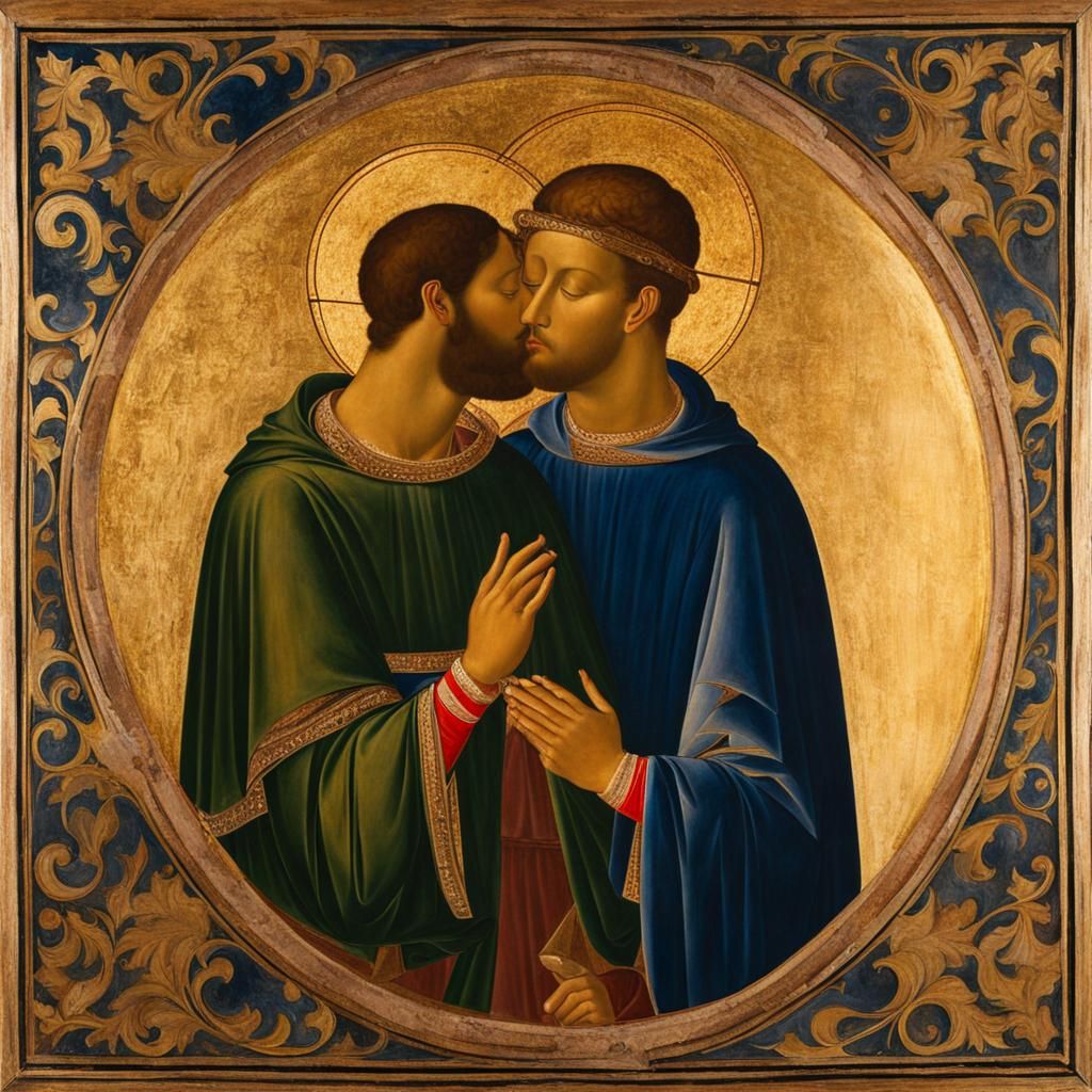 Renaissance Kiss: A Fra Angelico Inspired Embrace