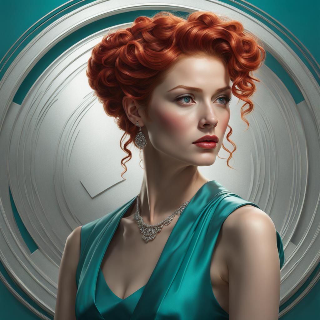 Young Woman Portrait in Hyperrealistic Style