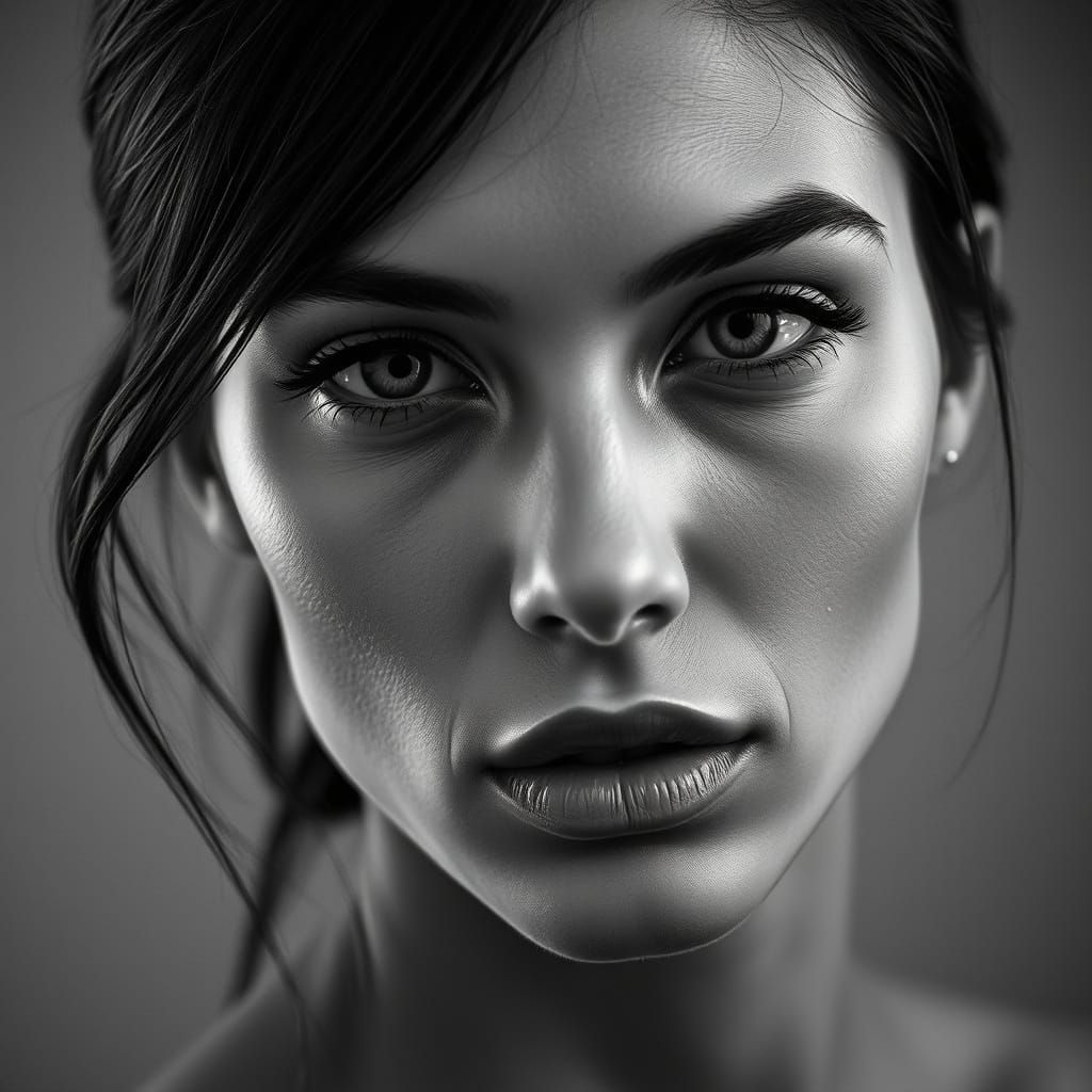 High-Fashion Supermodel Portrait in Film Noir Style