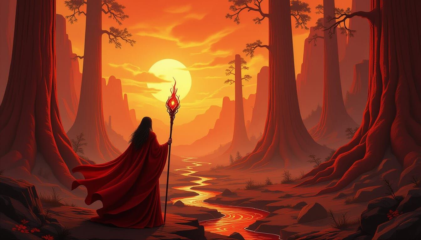 Crimson Valley Sorceress Seeks Fiery Artifact