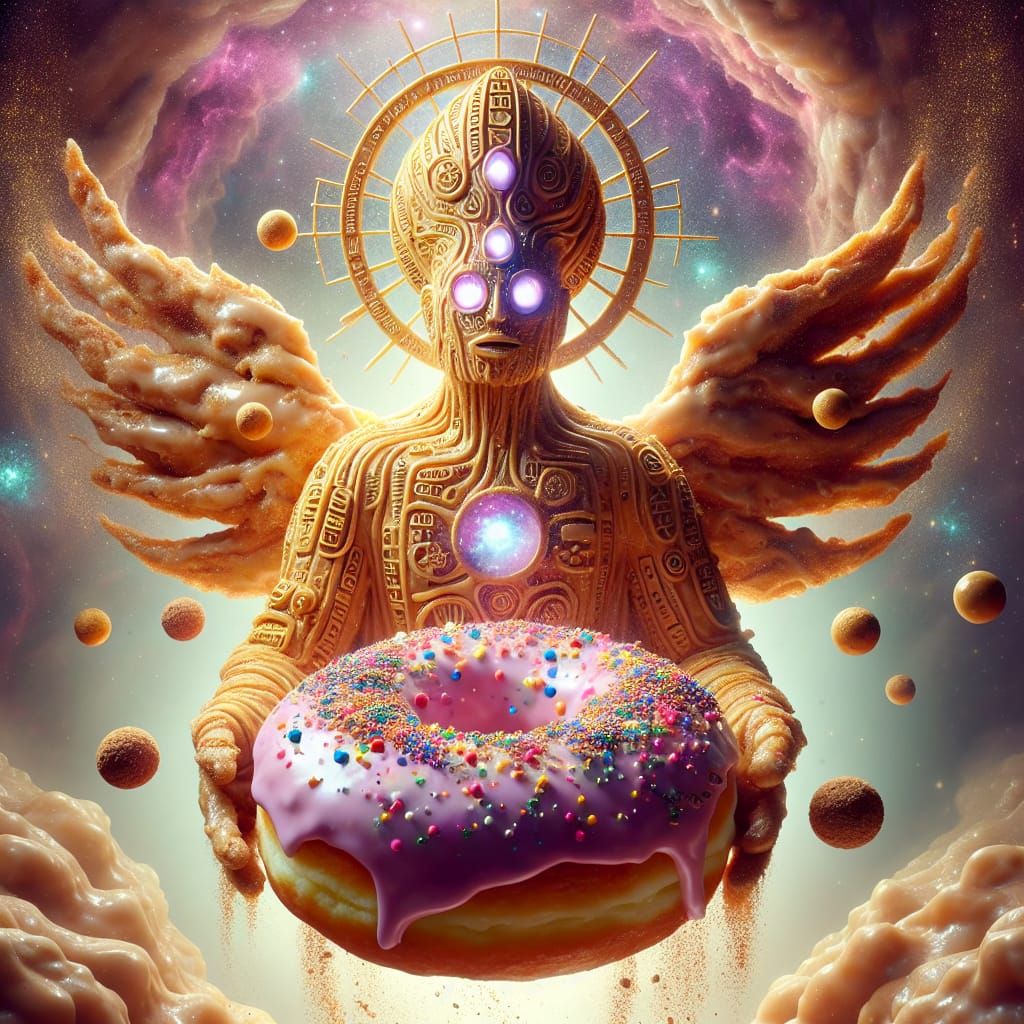 Majestic Donut Deity in Celestial Glaze Realm