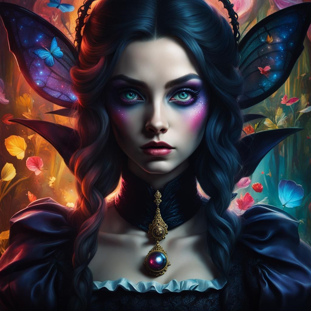 Sinister Dark Fairy Tale in Hyperrealistic Style