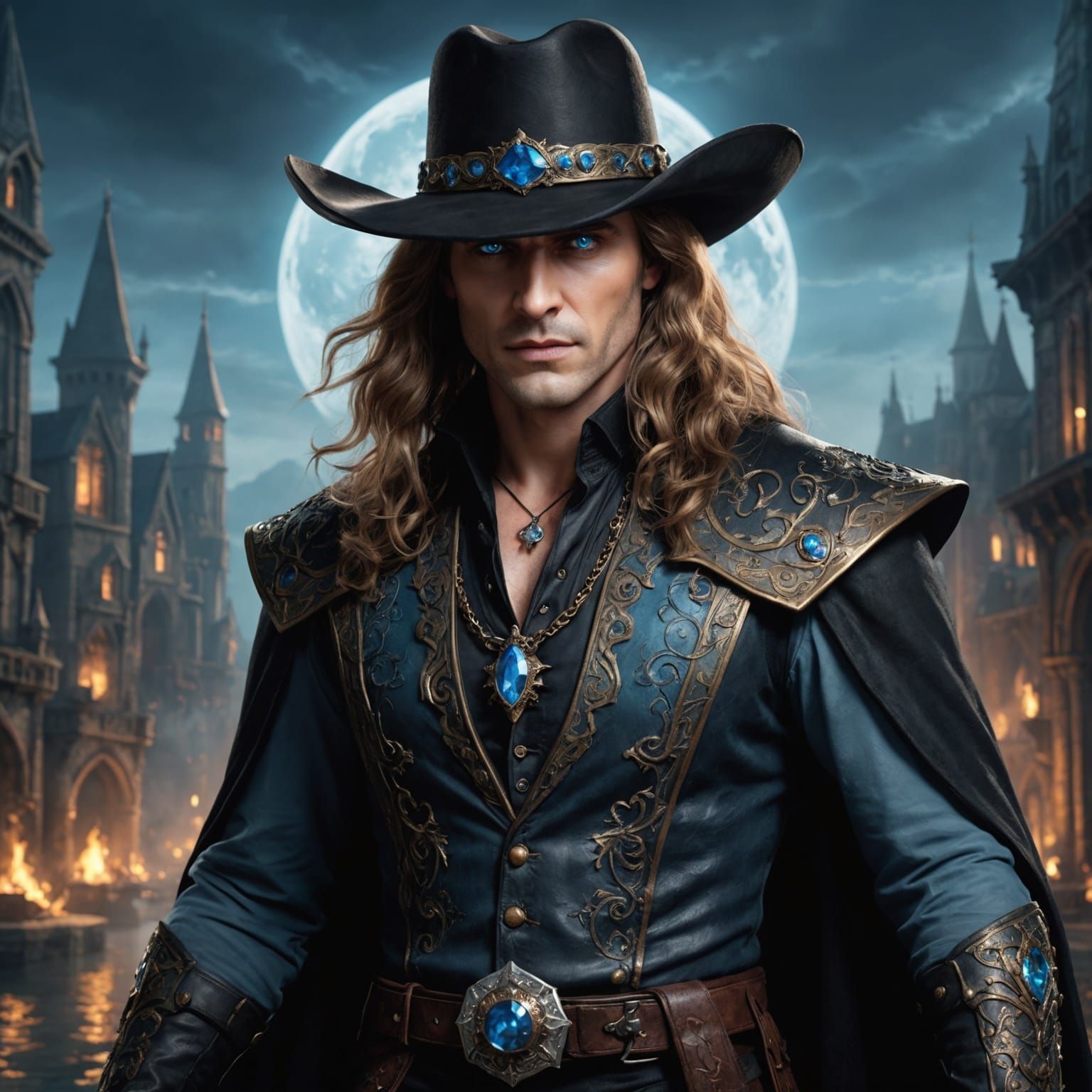 Vampire King's Journey Through Time, Fantasy Art