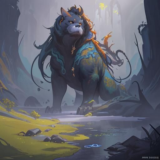 Fantastical Animals in Detailed Matte Painting