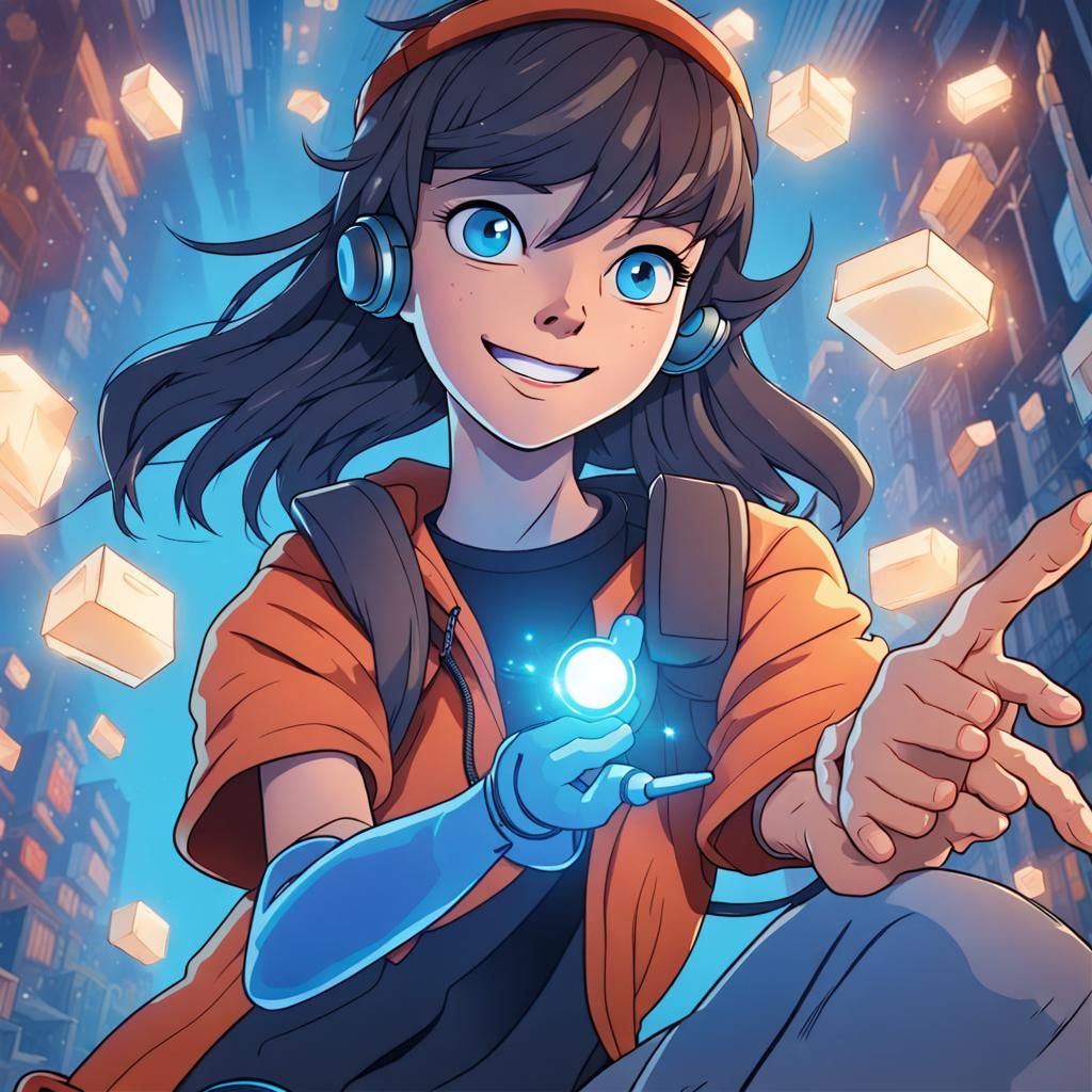 Teenager with Telekinetic Powers and Glowing Eyes