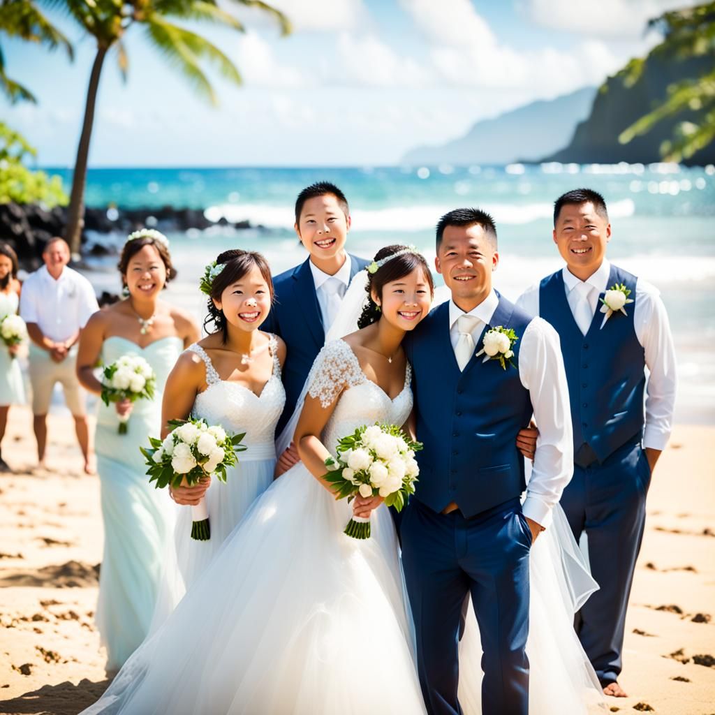Hawaii Beach Wedding in Sparkling Summer Sun