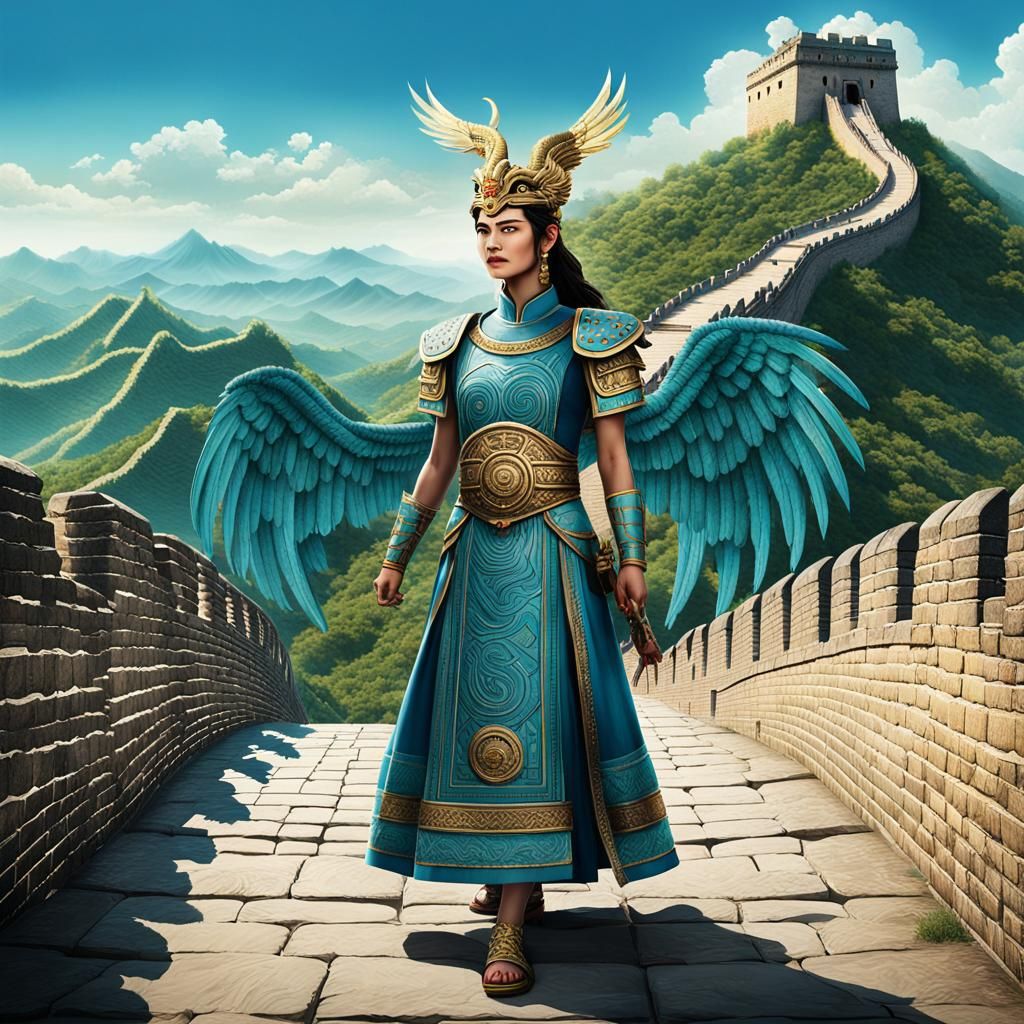 Quetzalcoatl and Freya: Cinematic Poster of Unity