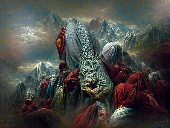 The Khan: Hyperrealistic Digital Illustration in Doré Style