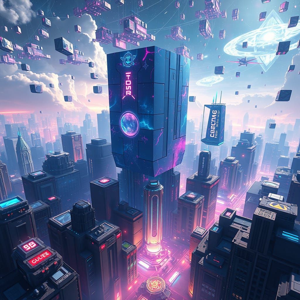 Epic Cosmic Cube Metropolis in 8K Detail