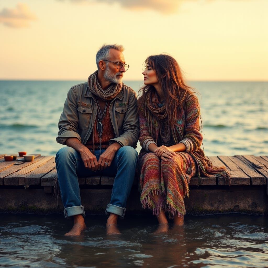 Golden Hour Romance on the Fishing Pier
