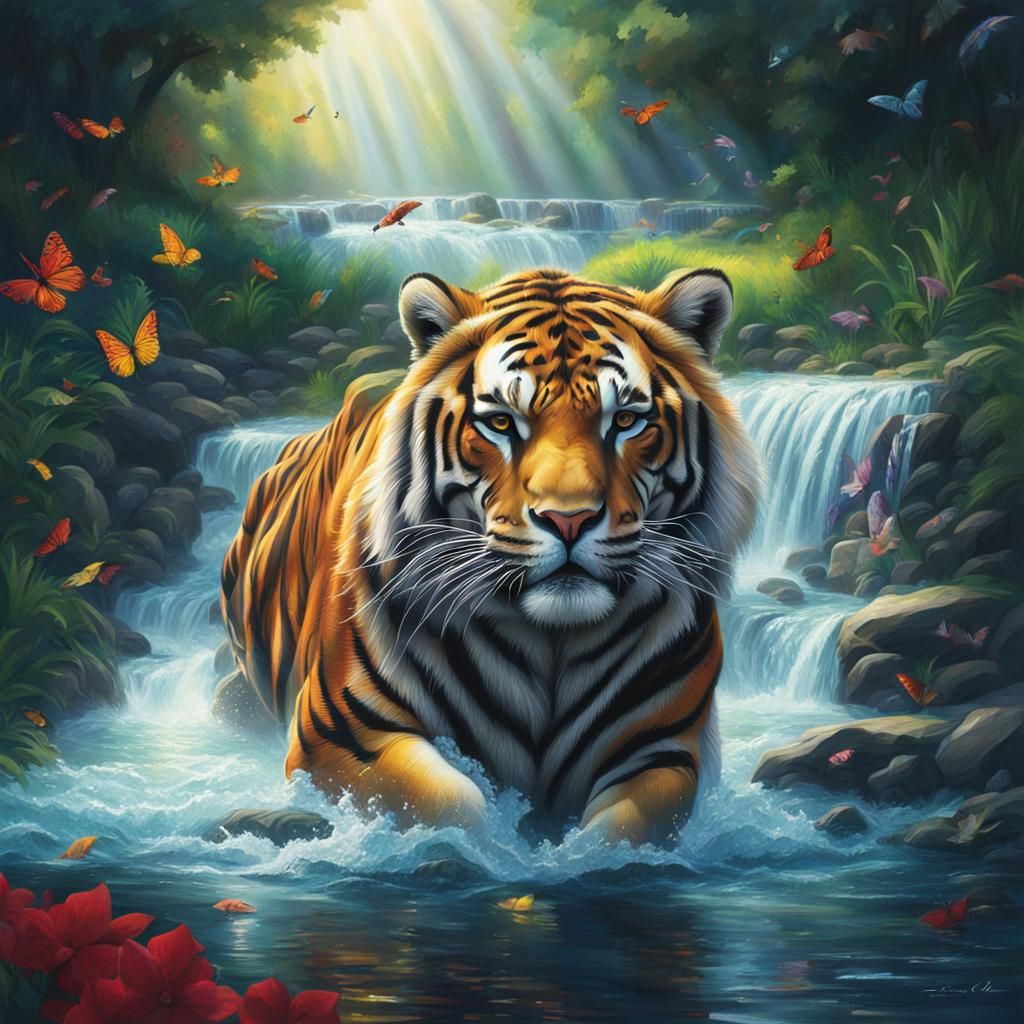 Hyperrealistic River of Memory in Splash Art Style