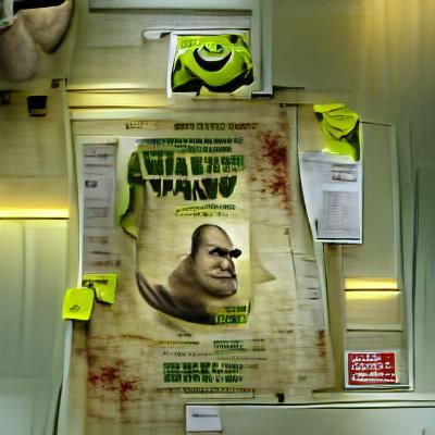 Shrek as Wanted Outlaw in Old West Poster