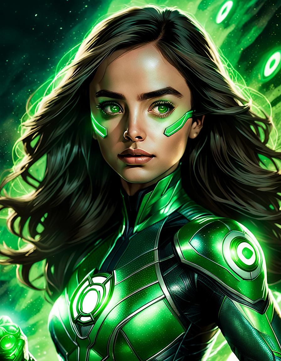 Ana de Armas as Green Lantern in Comic Book Art