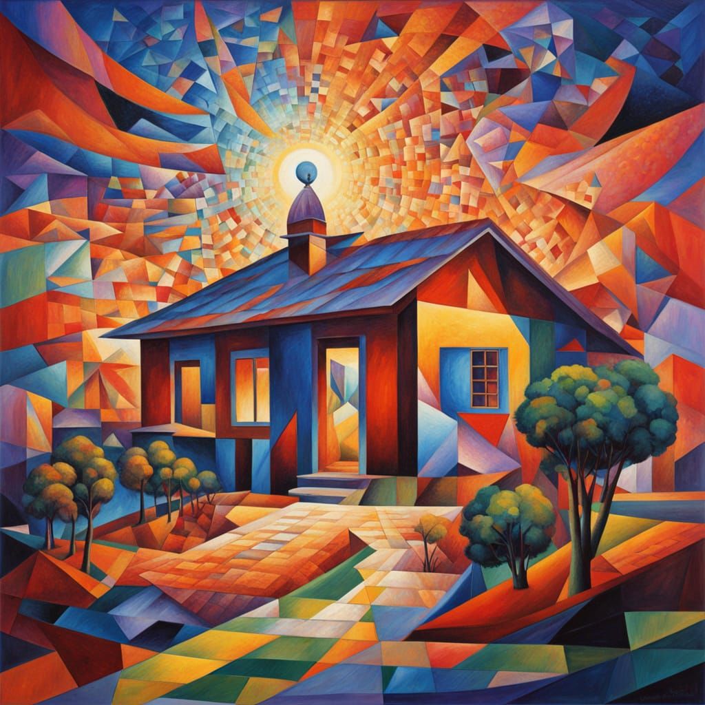 Cosmic House Drifting Through Starry Expanse