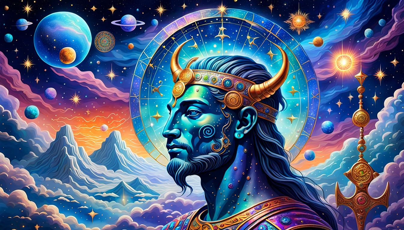 Sagittarius Zodiac in Heaven: Holographic Astral Illustratio...