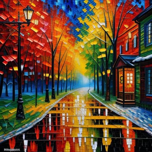 Neo-Impressionist Mosaic Patchwork in Expressionist Style