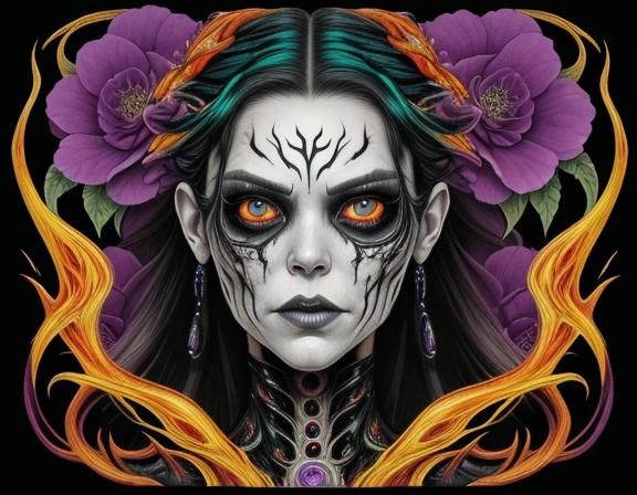 Lovecraftian Horror Creature with Android Eyes in Watercolor