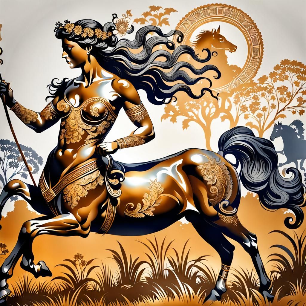 Victorian Silhouette of a Centaur in Mythology