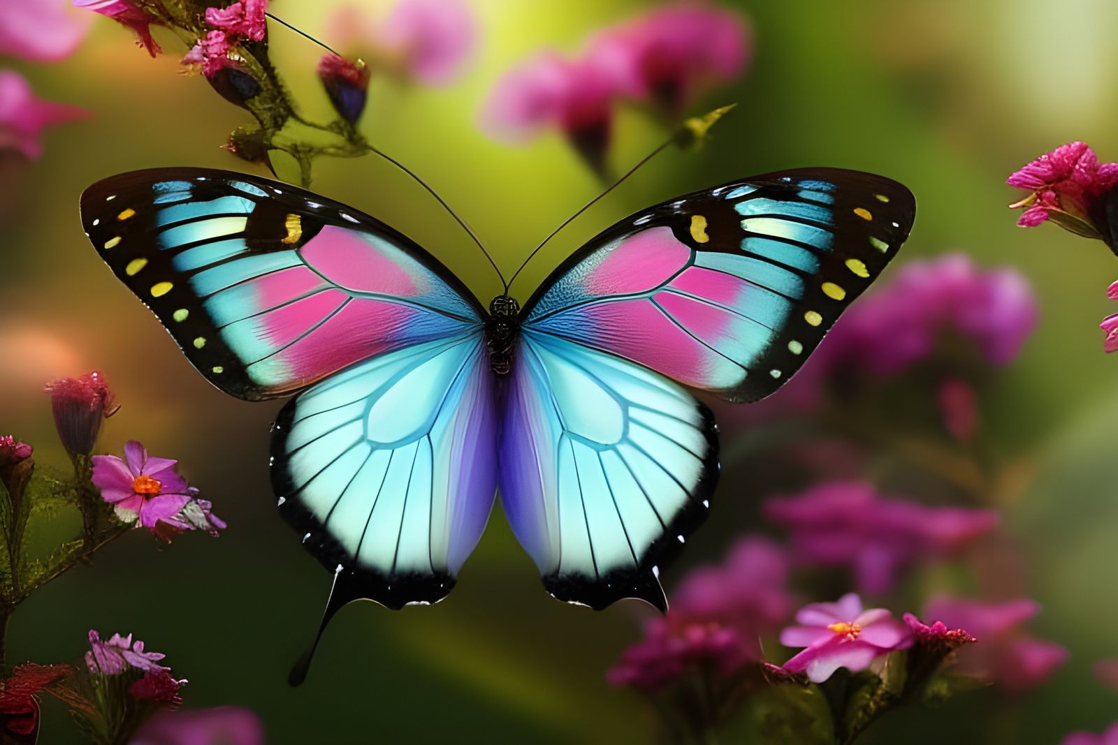 Ethereal Butterfly Fantasy Art in Art Nouveau Style