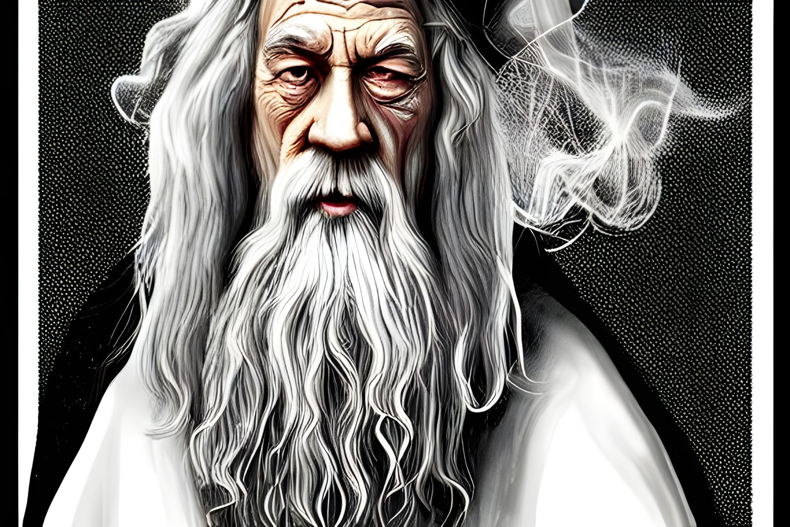 Stoned Gandalf Smoking Marijuana: Digital Art
