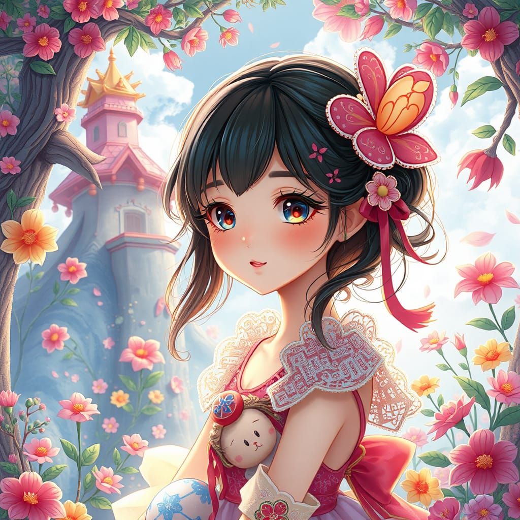 Whimsical Girl in Disney Anime Style, 8K