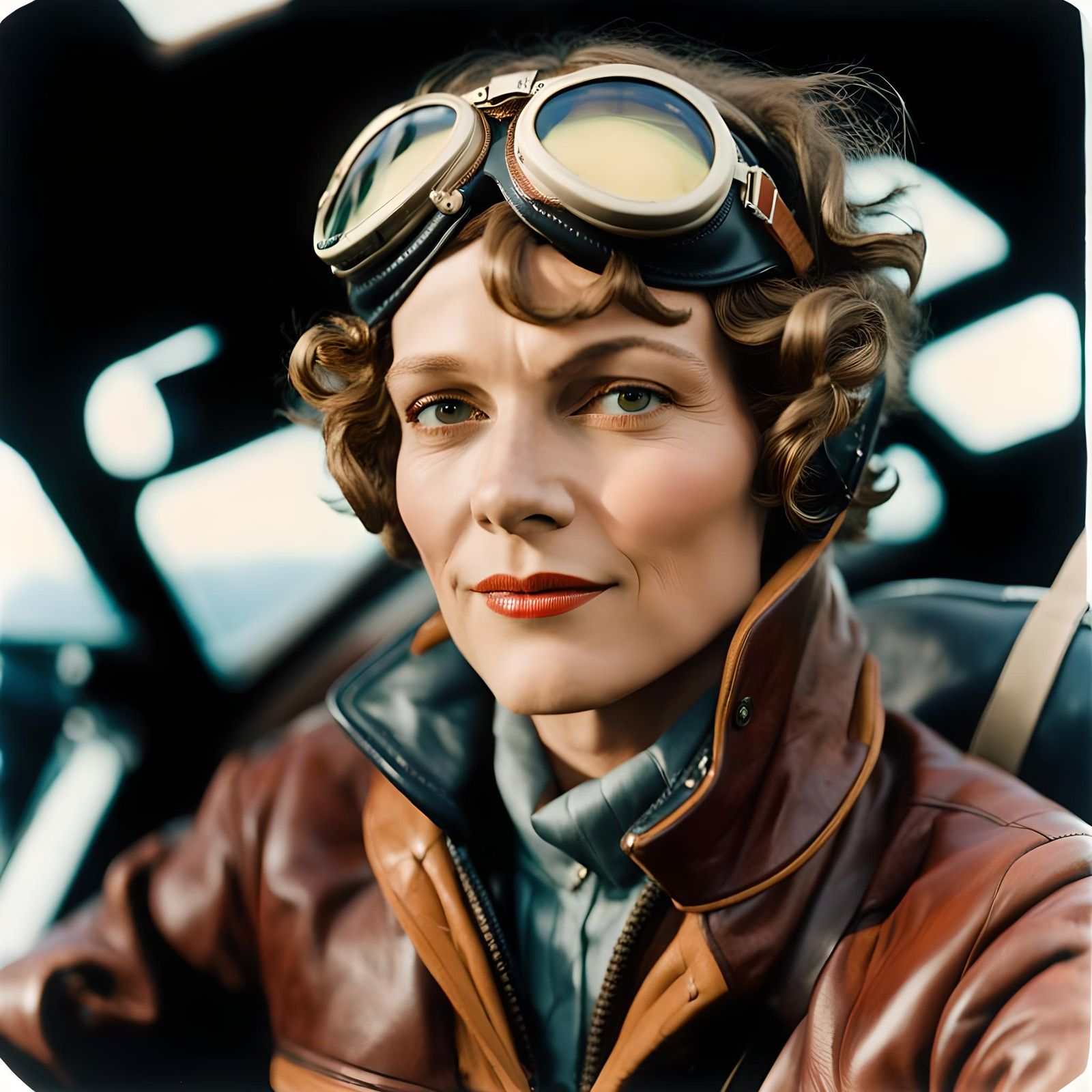 Amelia Earhart After Historic Flight: 1928 Polaroid