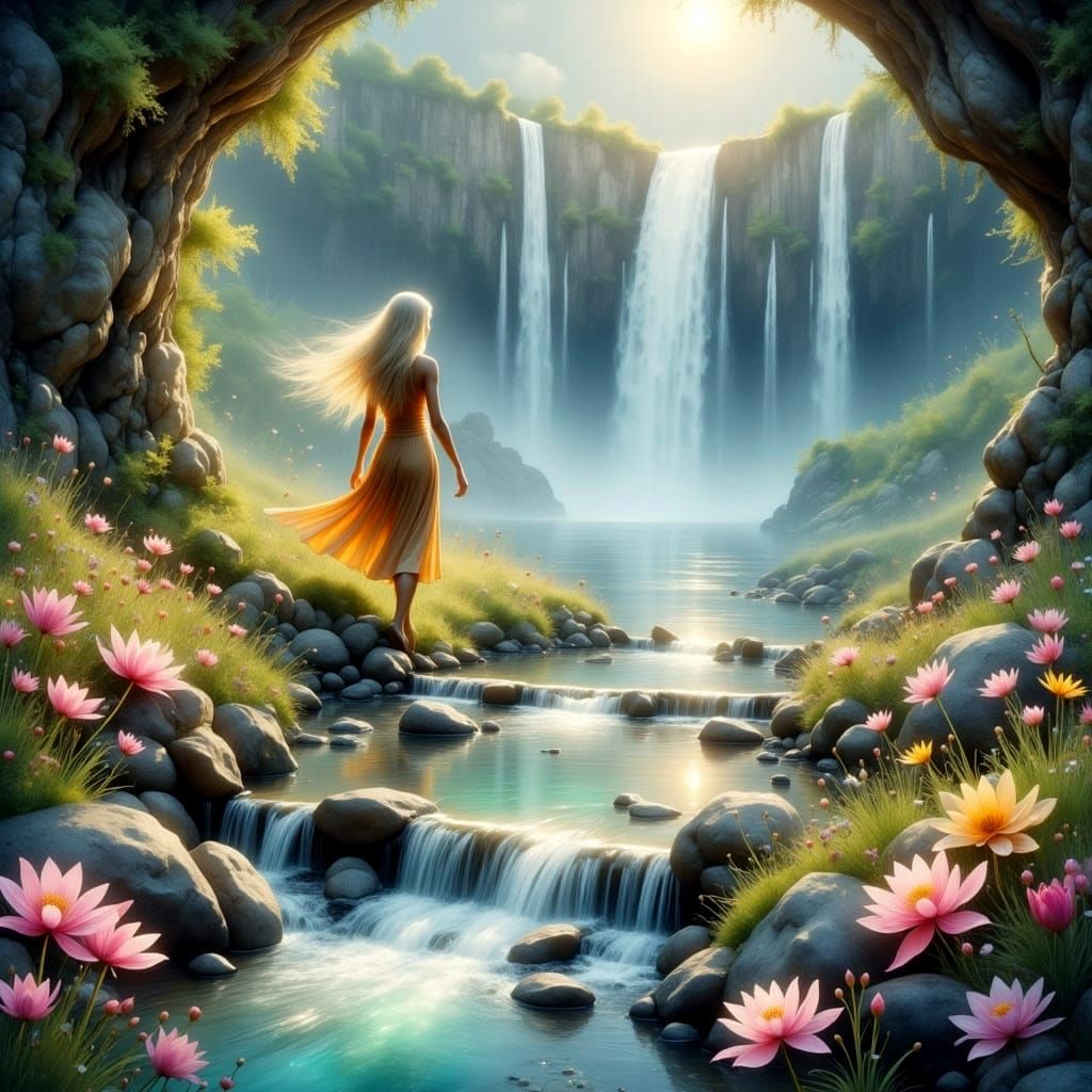 Enchanting Woman in Pastel Hues