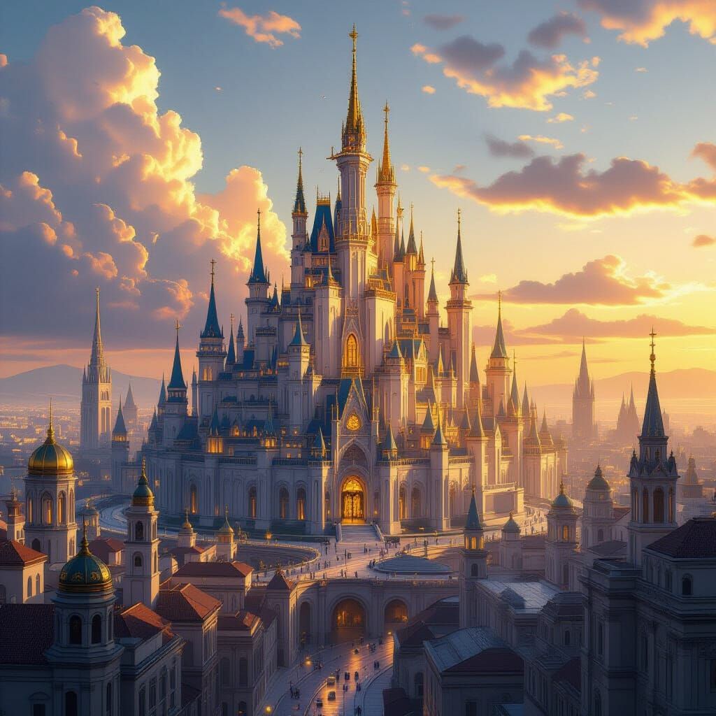 Epic Cityscape at Golden Hour in Masterpiece Quality