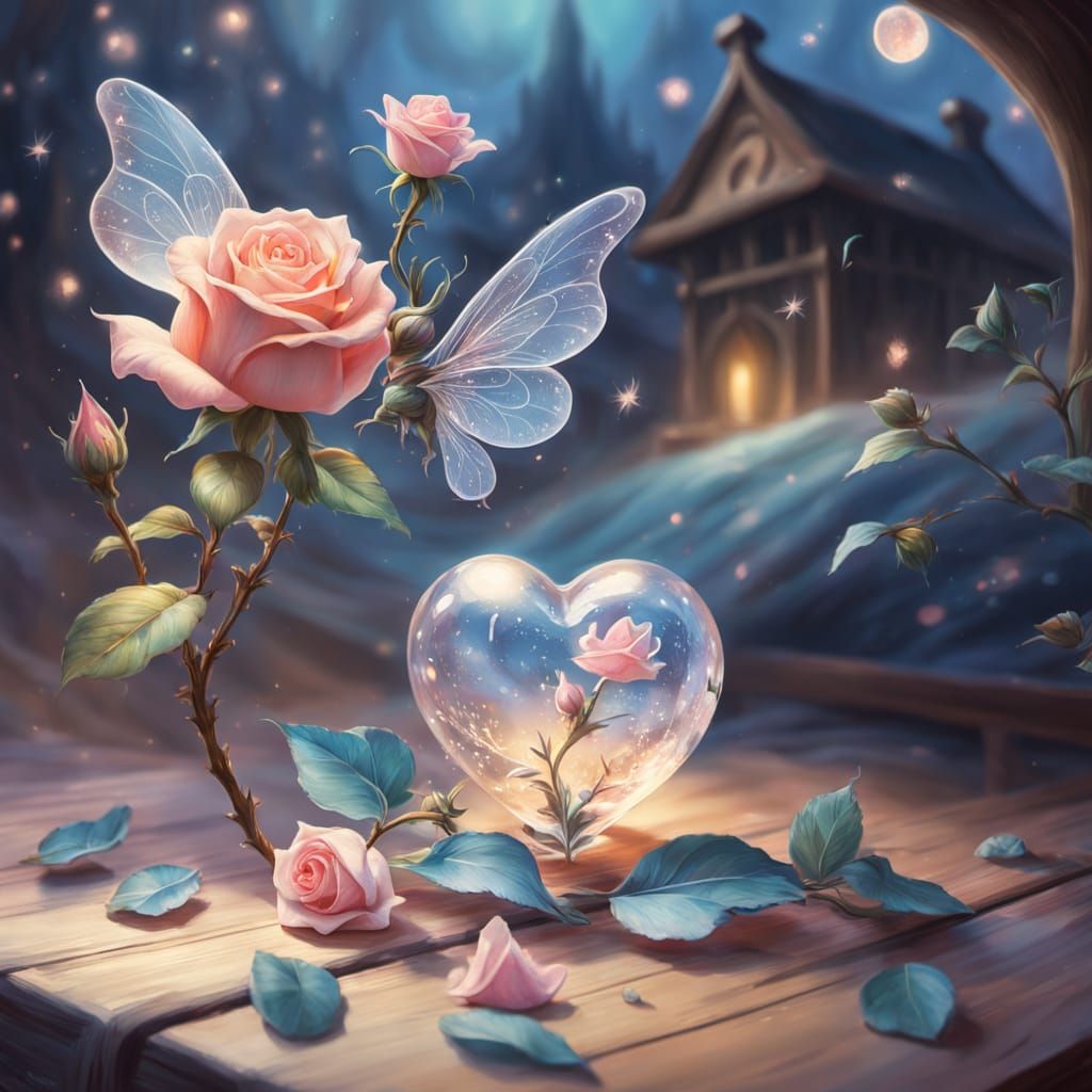 Crystal Vial with Fairy Wings: Surreal Macro Photography