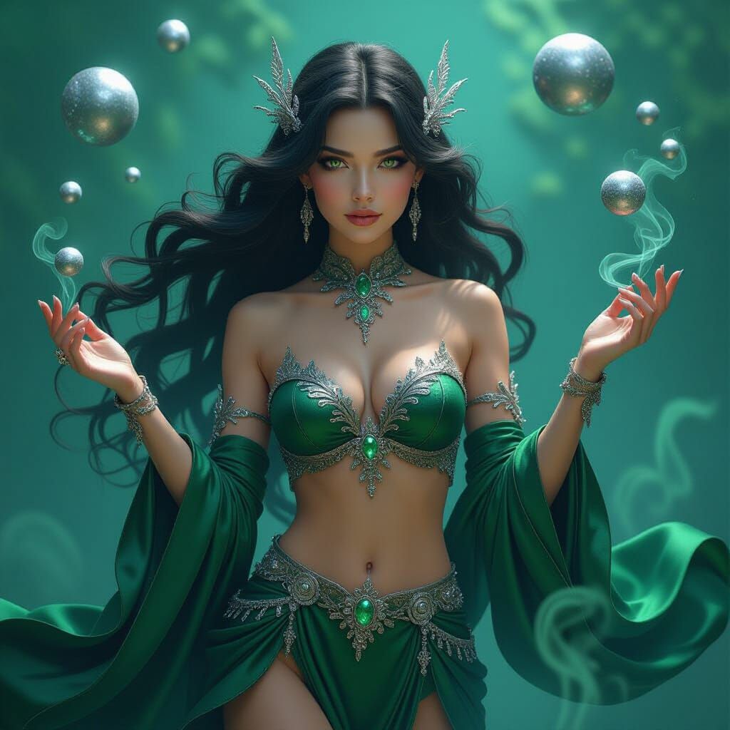 Detailed Fairy in Swirling Smoke, Fantasy Concept Art