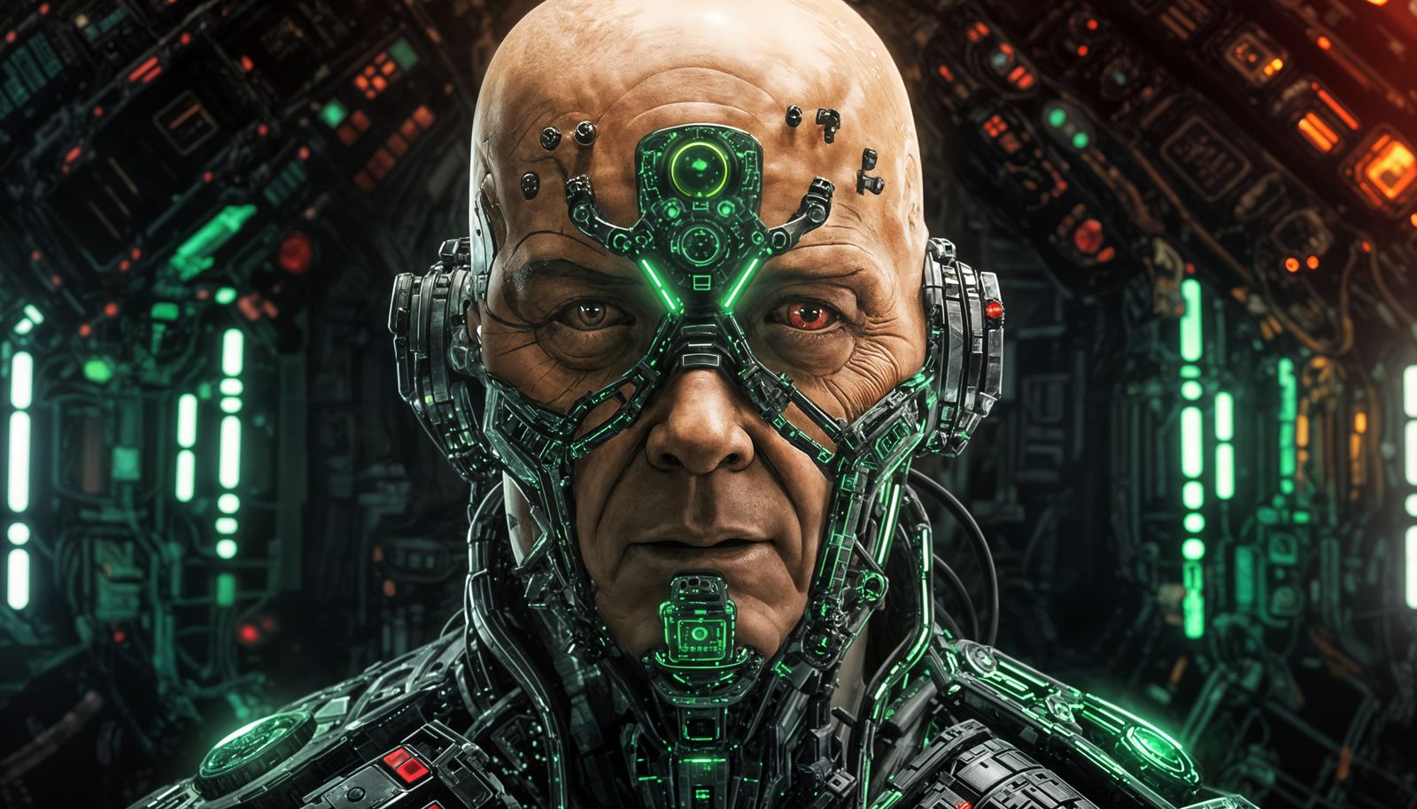 Cyborg Alfred Bester Confronts the Darkness