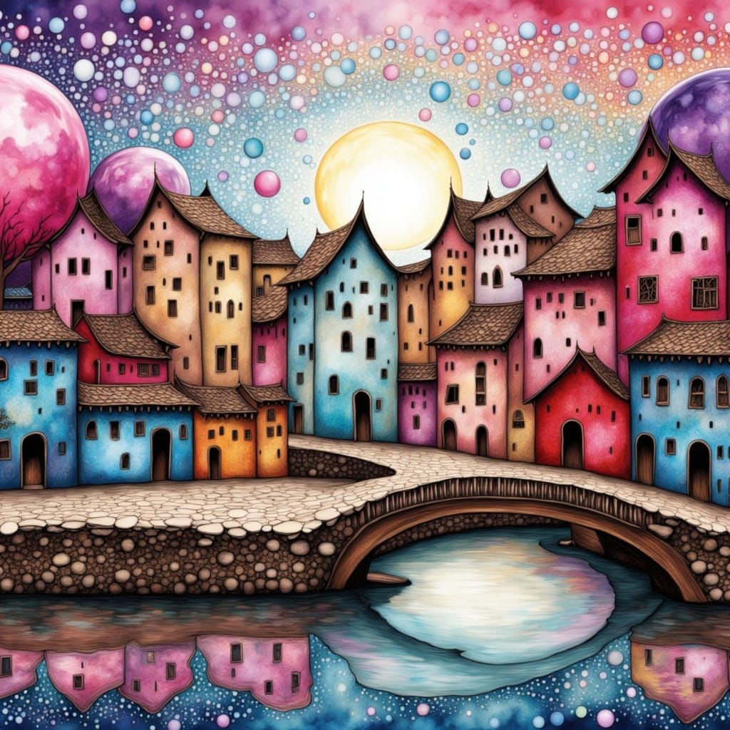 Spring Village Landscape in Lora Style