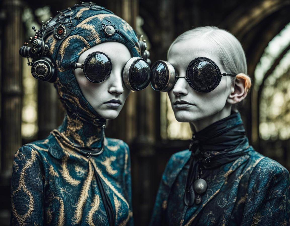 Surreal Restaurant Scene with Exotic Aliens, Professional Ph...