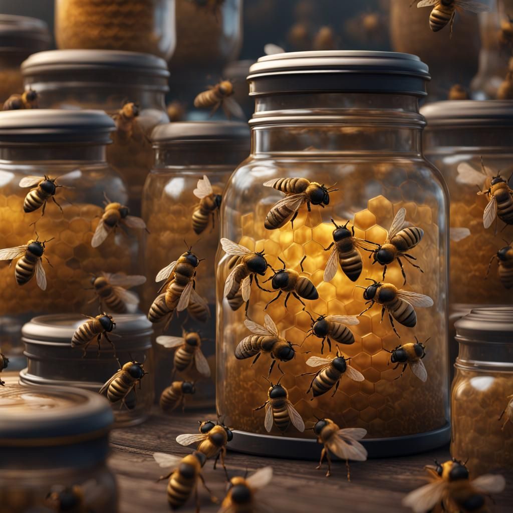 Bees in a Jar: Detailed Matte Painting