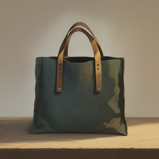 Casual Tote Bag in Earthy Colors, Painted in Expressive Styl...