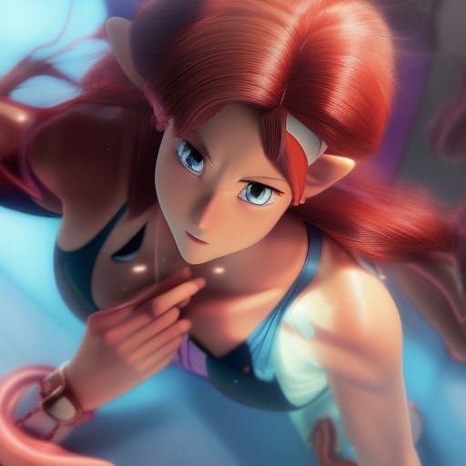 Street Fighter Anime Girl in 90's Japanese Art Style