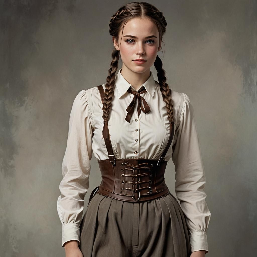 Woman with Braids and Daggers in Fantasy Concept Art