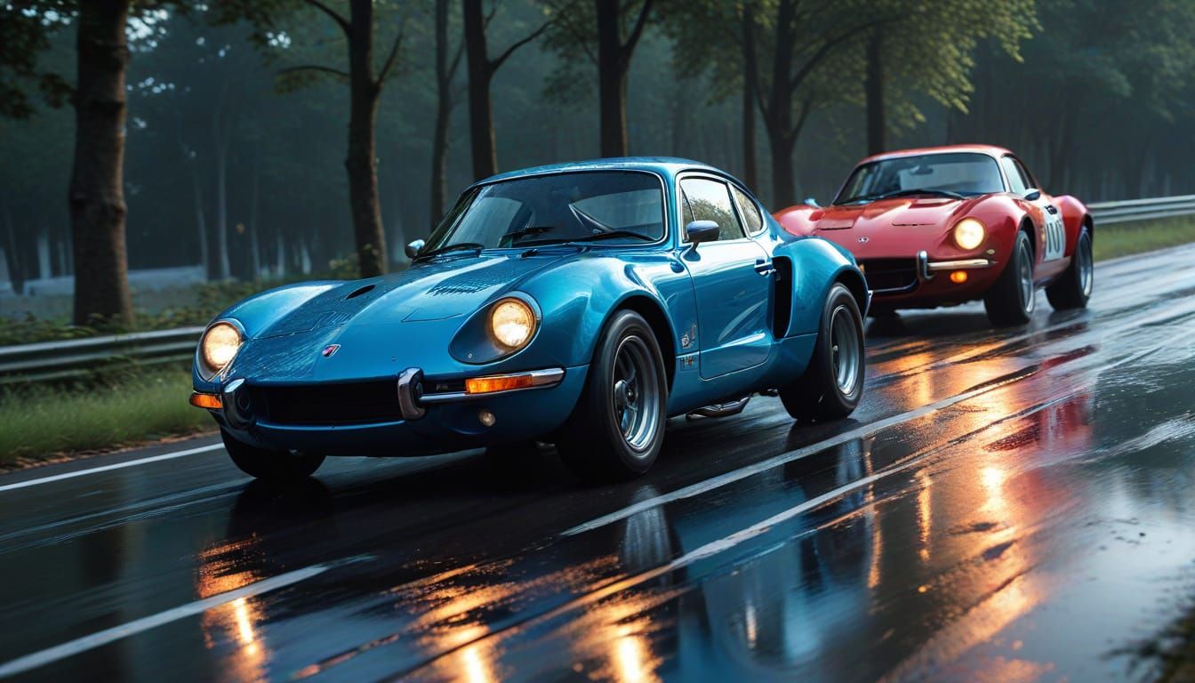 Classic Alpine Sports Cars Race at Le Mans